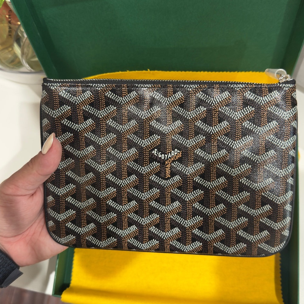 Goyard Black and Tan Monogram Senat PM